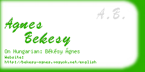 agnes bekesy business card