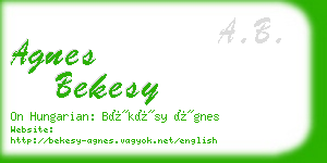 agnes bekesy business card